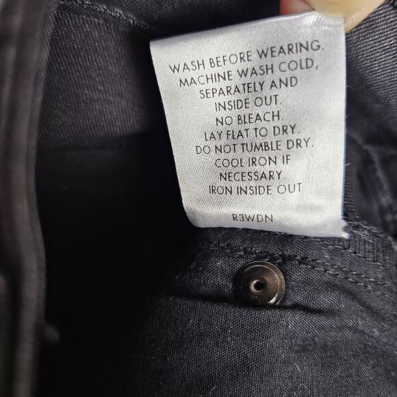 Eileen Fisher Womens Waxed Organic Cotton Stretch Denim Pant Black Biker Chic 4 - Picture 11 of 16